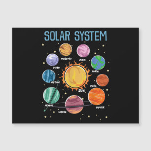 Solar System Planets Science Space Boys Girls STEM Magnetkarte