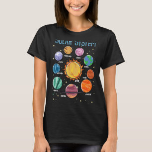Solar System Planets Science Space Boys Girls STEM T-Shirt