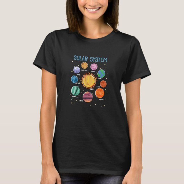 Solar System Planets Science Space Boys Girls STEM T-Shirt (Vorderseite)