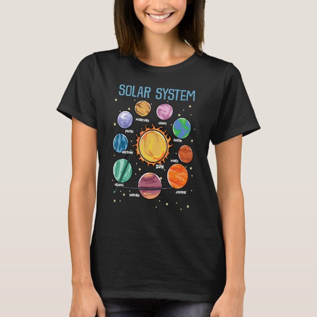 Solar System Planets Science Space Boys Girls STEM T-Shirt (Vorderseite)