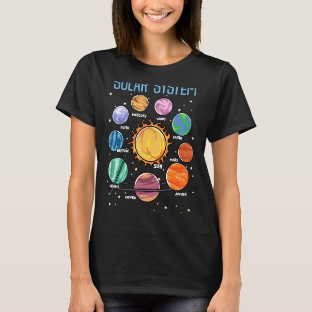 Solar System Planets Science Space Boys Girls Stem T-Shirt (Vorderseite)