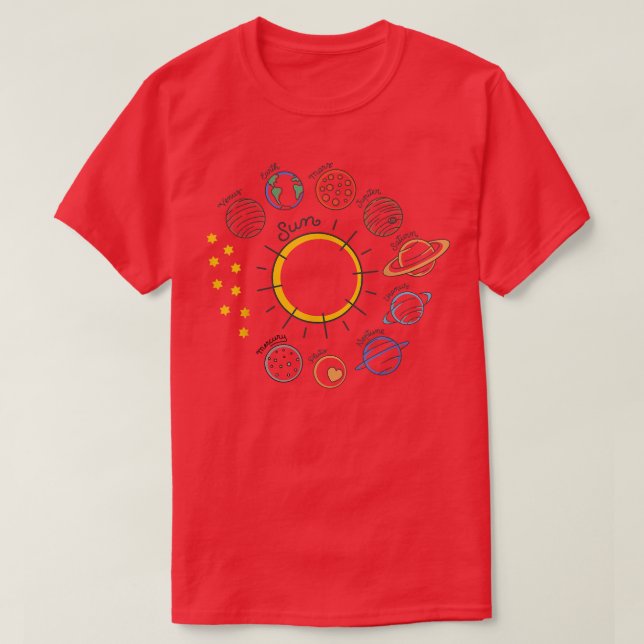 Solar System Planets Science Space Boys Girls  T-Shirt (Design vorne)