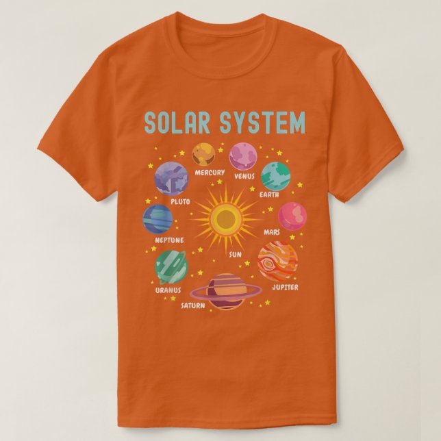 Solar System Planets Science Space Boys Mädchen Ki T-Shirt (Design vorne)