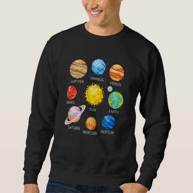 Solar System Planets Science Space Galaxy Universe Sweatshirt (Vorderseite)