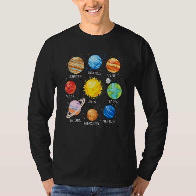 Solar System Planets Science Space Galaxy Universe T-Shirt (Vorderseite)