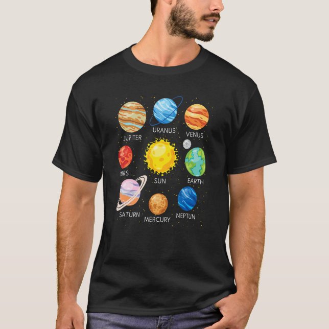 Solar System Planets Science Space Galaxy Universe T-Shirt (Vorderseite)