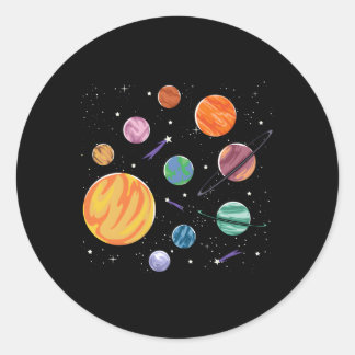 Solar System Planets Science Space Steam Runder Aufkleber