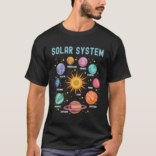 Solar System Planets Science Space T-Shirt (Vorderseite)