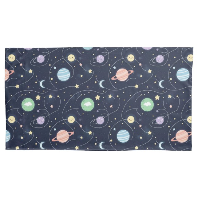 Solar System Planets Seamless Pattern Kissenbezug (Vorderseite)