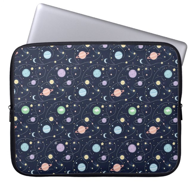 Solar System Planets Seamless Pattern Laptopschutzhülle (Vorderseite)