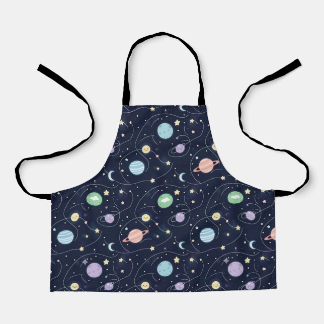 Solar System Planets Seamless Pattern Schürze (Vorderseite)