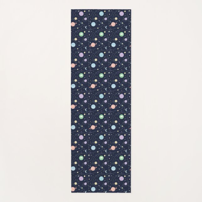 Solar System Planets Seamless Pattern Yogamatte (Vorderseite)