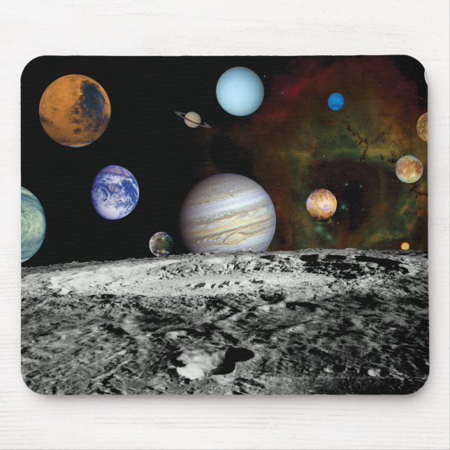 Solar System Voyager-Bilder Montage Space-Fotos Mousepad (Vorne)