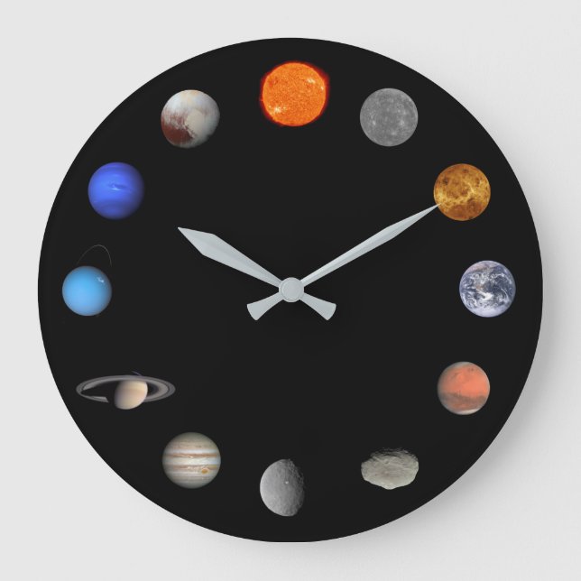 Solar System Wall Clock Große Wanduhr (Vorderseite)