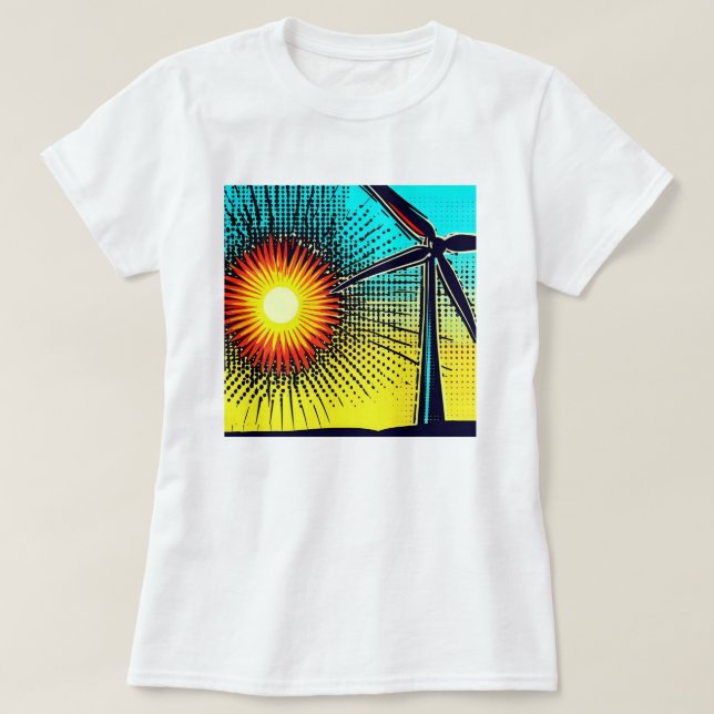 Solar- und Windenergie T-Shirt (Design vorne)