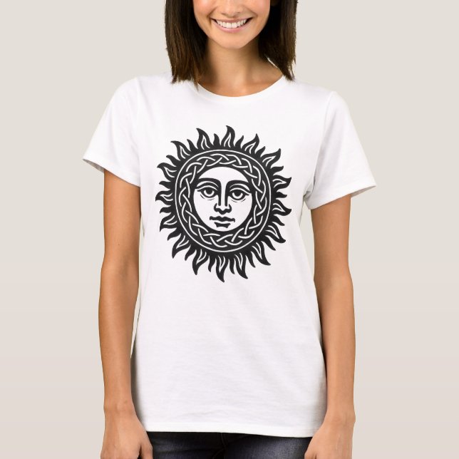 Solar Visage Sigil – Black Sun Emblem Shirt (Vorderseite)