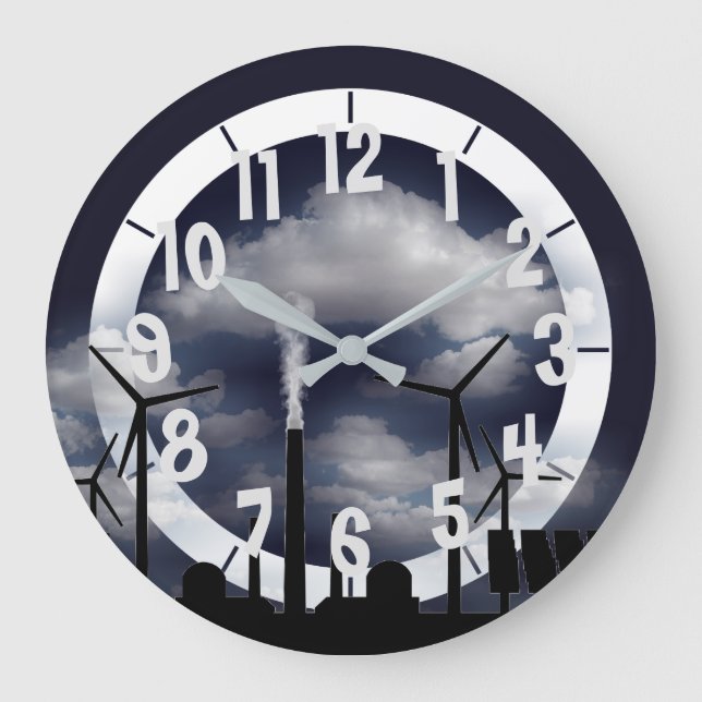 Solar Wind Power Große Wanduhr (Vorderseite)