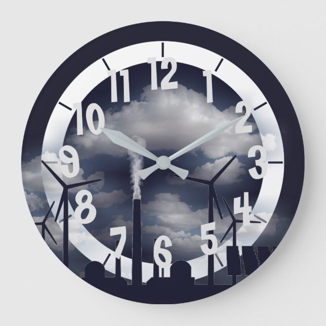 Solar Wind Power Große Wanduhr (Vorderseite)