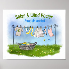 Solar- & Wind-Power-Plakat Energie rettend fördern Poster