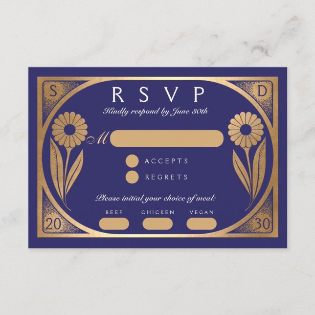 SOLARA II: RSVP-Karte für Hochzeiten Begleitkarte (Vorderseite)
