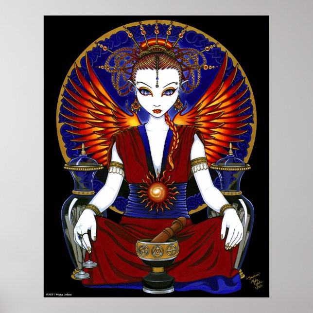 "Solara" Sun Goddess Fire Angel Poster (Vorne)
