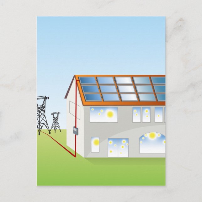 Solaranlage für Wohngebäude Postkarte (Vorderseite)