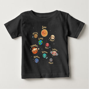 Solaranlagen Kids Wissen Weltraum Baby T-shirt
