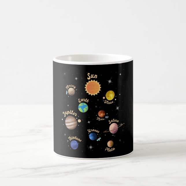 Solaranlagen Kids Wissen Weltraum Kaffeetasse (Mittel)