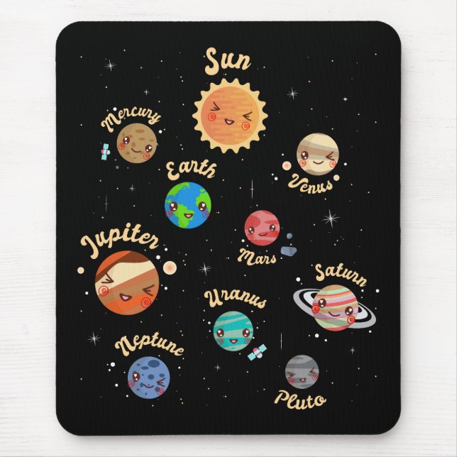 Solaranlagen Kids Wissen Weltraum Mousepad (Vorne)
