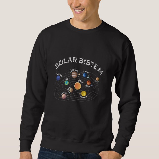 Solaranlagen Kids Wissen Weltraum Sweatshirt (Vorderseite)