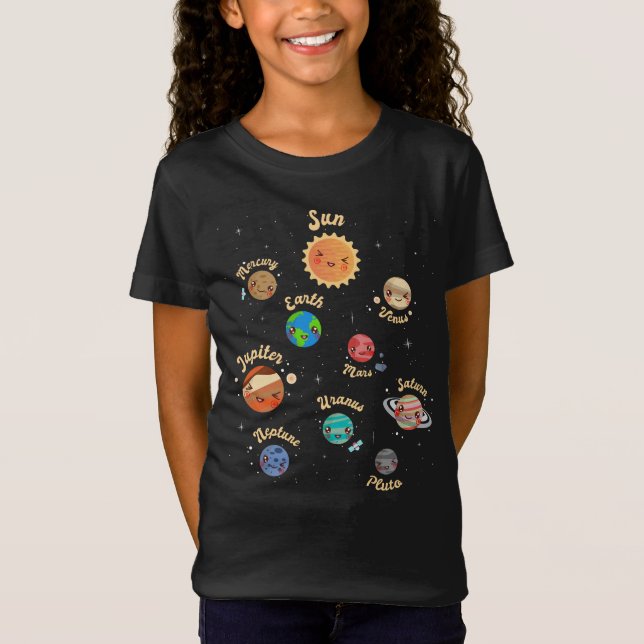Solaranlagen Kids Wissen Weltraum T-Shirt (Vorderseite)