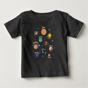 Solaranlagen Kinder Wissen Weltraum-T- Baby T-shirt