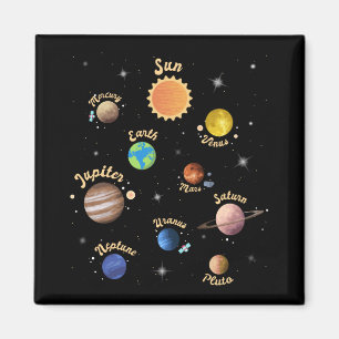 Solaranlagen Kinder Wissen Weltraum-T- Magnet