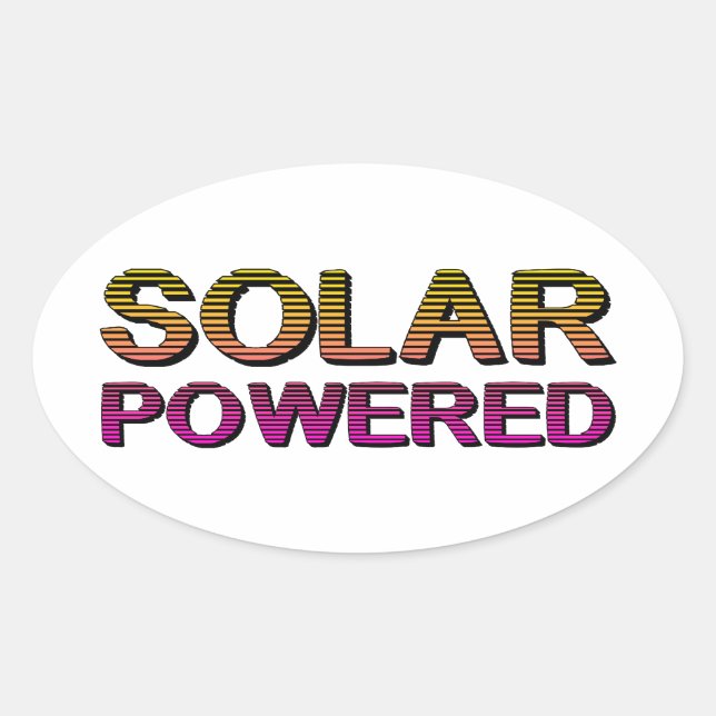 solarbetrieben ovaler aufkleber (Vorderseite)