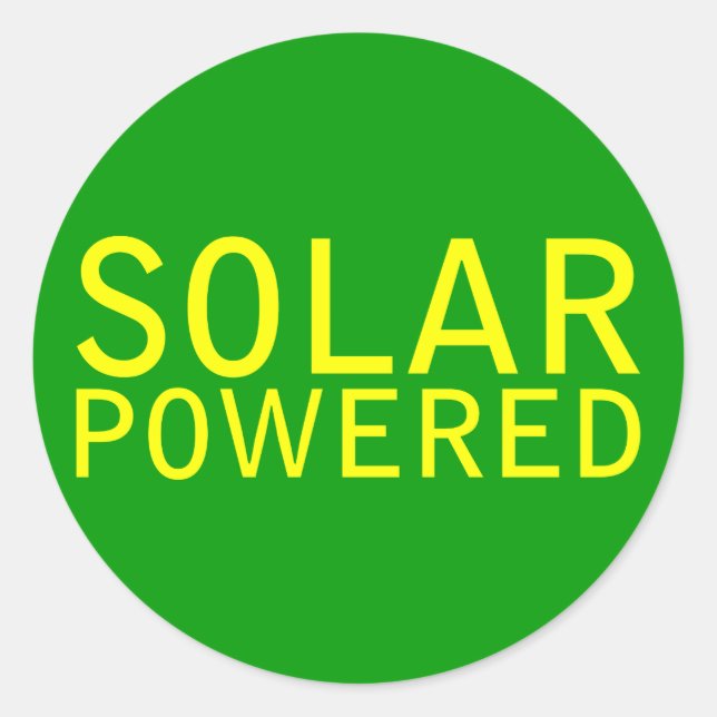 solarbetrieben runder aufkleber (Vorderseite)