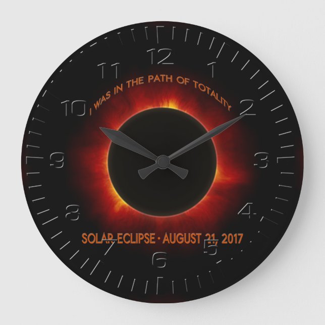 Solare Eclipse Wall Clock Große Wanduhr (Vorderseite)