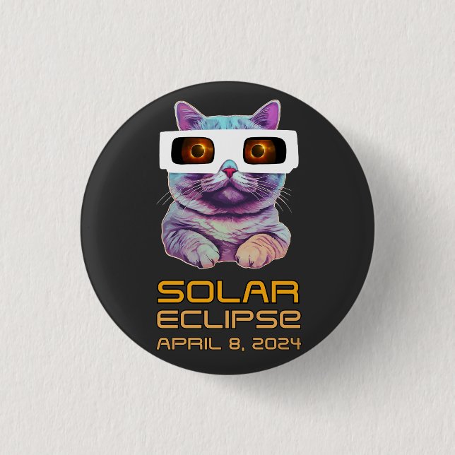 Solare Finsternis mit Katze Button (Vorderseite)