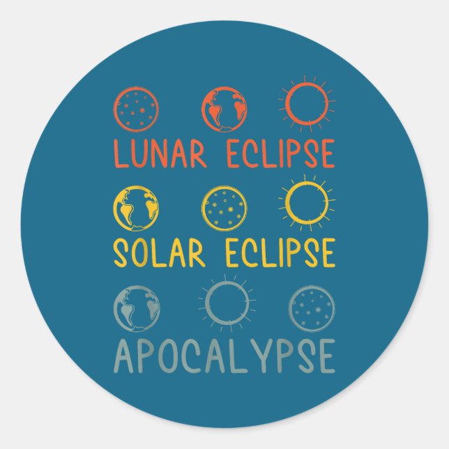 Solare Mondfinsternis Apokalypse Himmels- Runder Aufkleber (Vorderseite)