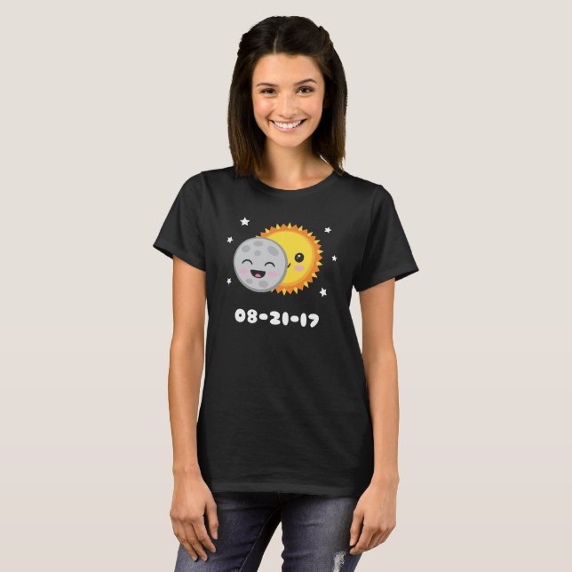 Solareklipse-T - Shirt-niedlicher Cartoon Kawaii T-Shirt (Vorne ganz)