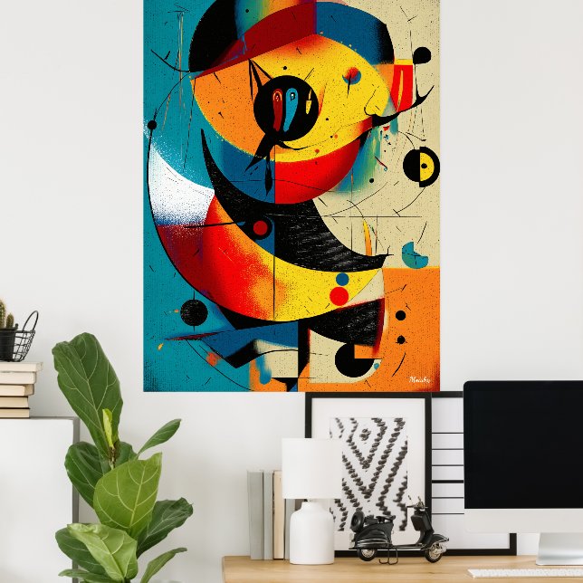 Solarer abstrakter konstruktivistischer Stil der M Poster (Heimbüro)
