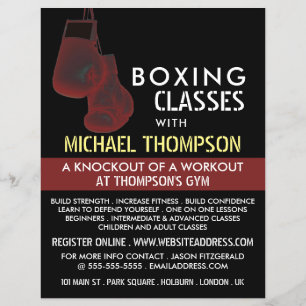 Solarisierte Boxhandschuhe, Boxing Class Adververt Flyer