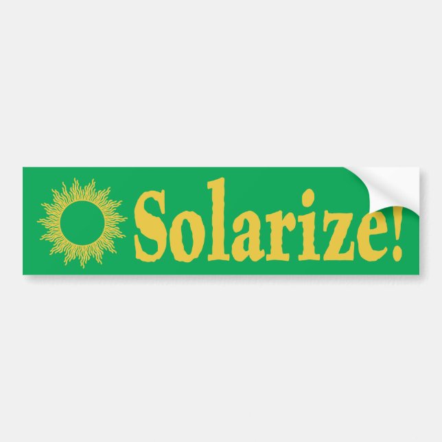 Solarize! Sonnenenergie-Autoaufkleber Autoaufkleber (Vorne)
