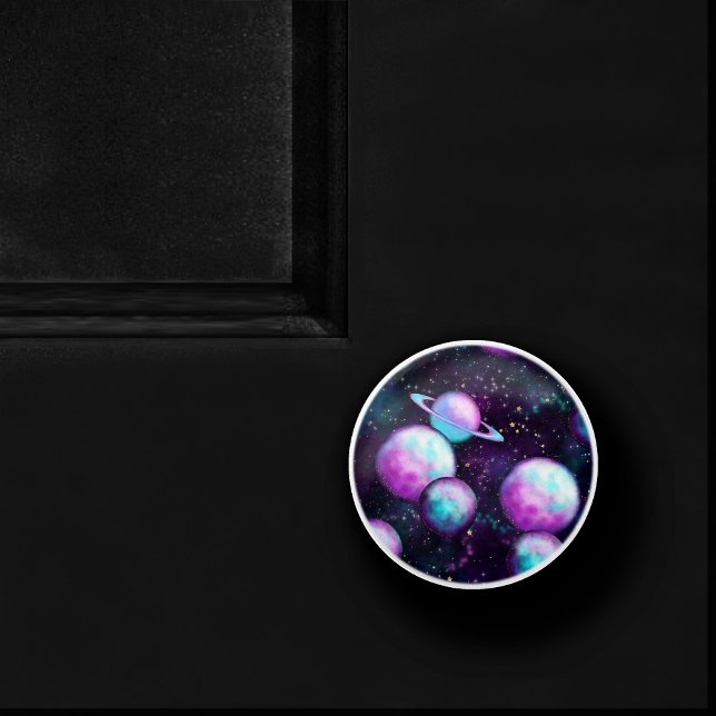 Solarleuchte | Cosmic Blue Lila Pink Planet Keramikknauf (Von Creator hochgeladen)