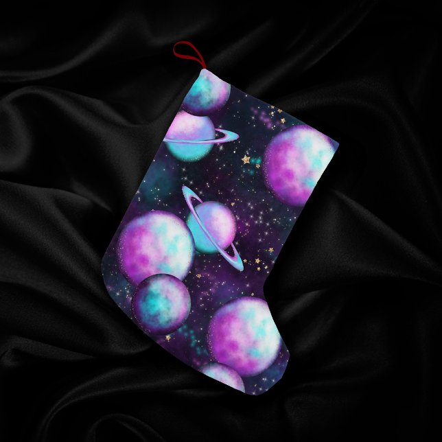 Solarleuchte | Cosmic Blue Lila Pink Planet Kleiner Weihnachtsstrumpf (Von Creator hochgeladen)