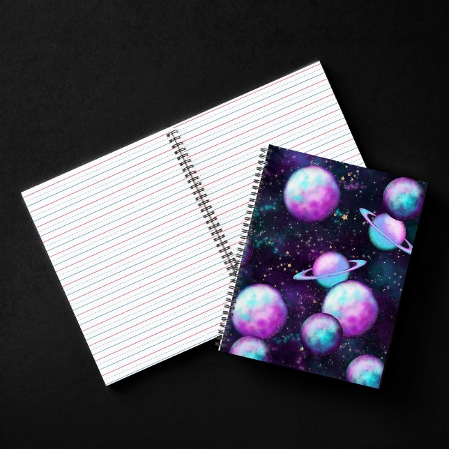 Solarleuchte | Cosmic Blue Lila Pink Planet Notizbuch (Von Creator hochgeladen)