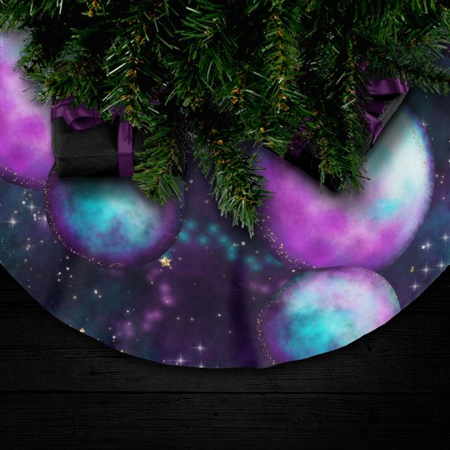 Solarleuchte | Cosmic Blue Lila Pink Planet Polyester Weihnachtsbaumdecke (Von Creator hochgeladen)