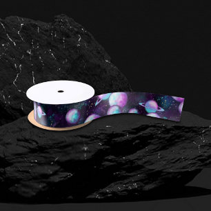 Solarleuchte   Cosmic Blue Lila Pink Planet Satinband