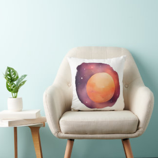 Solarleuchte: Kosmische Aquarellkunst Kissen