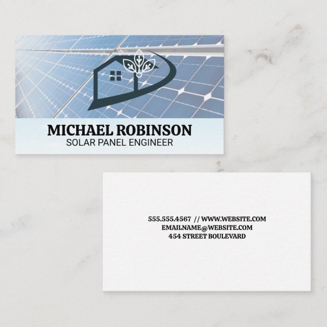 Solarmodule | Zuhause Tech-Logo Visitenkarte (Vorne/Hinten)