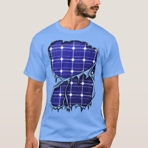 Solarpaneele im Inneren des ökologischen Ingenieur T-Shirt